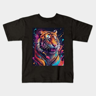 Relaxed Powerful Tiger Cat Kids T-Shirt